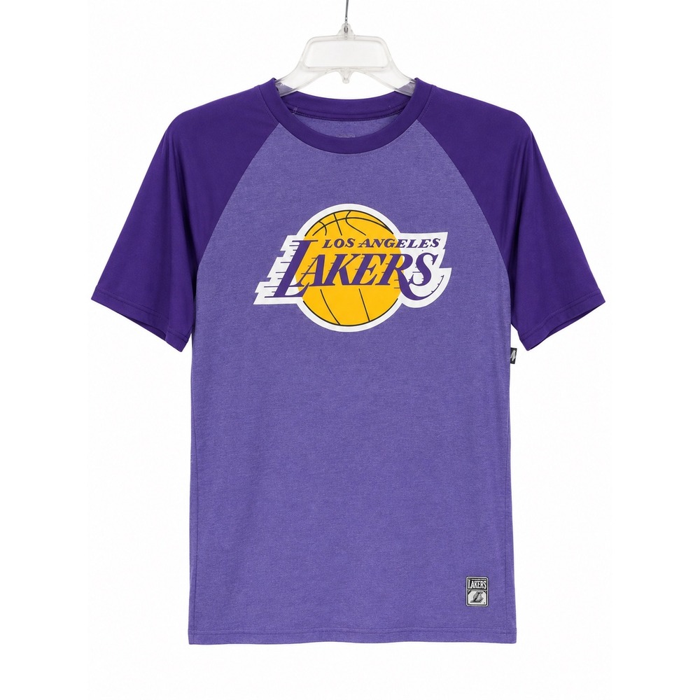 Los Angeles Lakers NBA Mens Small Raglan T Shirt Purple Heathered Short Sleeve S